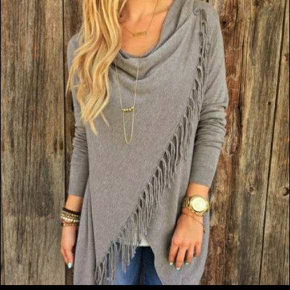 lovestitch Sweaters - Lovestitch very soft wrap fringe cardigan sweater